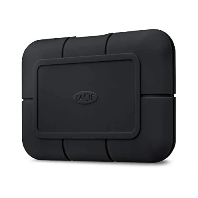 Image de LaCie Rugged SSD Pro 2 To, Disque externe, USB C Thunderbolt 3, Résistance extrême à l&#039;eau, Mac, PC, 1 Mois Adobe CC, avec sans câble A, services Rescue valables 5 ans (STHZ2000800)