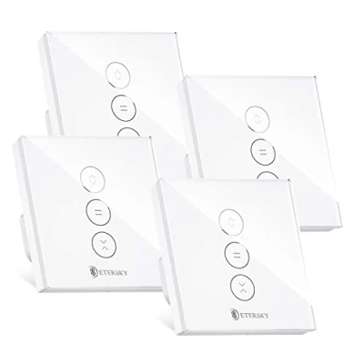Image de Etersky Interrupteur Volet Roulant Connecté WiFi, Commutateur Intelligent Stores Compatible avec Alexa et Google Home, Tactile Peut Éteindre la LED, Timer 4 Packs