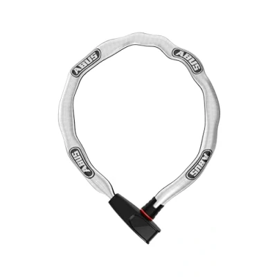 Image de ABUS Antivol à Chaîne Catena 6806K léger pour vélo en acier trempé avec tube textile la mode carrée niveau de sécurité 6 110 cm gris réfléchissant