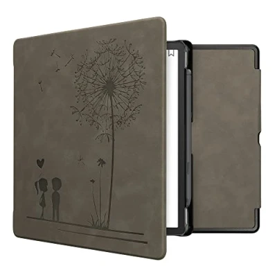 Image de kwmobileÉtui Compatible avec Amazon Kindle Scribe Coque Étui à Rabat magnétique tabletteeReader Similicuir Gris