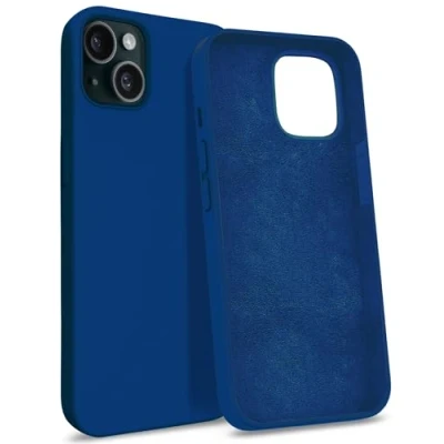 Image de MyGadget Coque Compatible avec Apple iPhone 15 Plus Case Protection Rigide Anti Choc Doublure Microfibre Bleu foncé