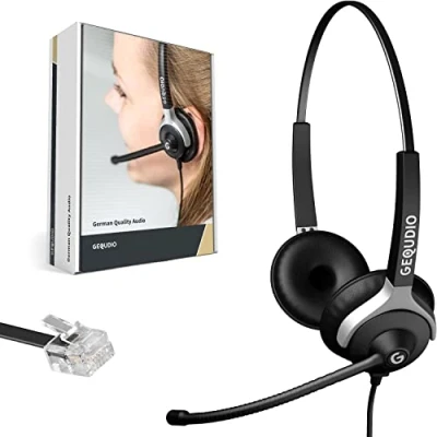 Image de GEQUDIO Casque Filaire Compatible avec téléphones Unify OpenStage 30 40 60 80 OpenScape, innovaphone Embout RJ Câble de raccordement Inclus Très léger: 80g