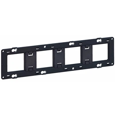 Image de Legrand 080254 Support à vis pour Mosaic, Céliane ou Soliroc 4 Postes 10 Modules, Noir