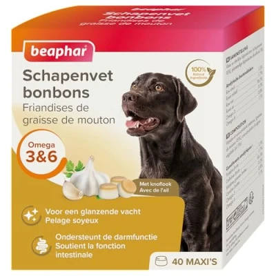 Image de BEAPHAR Schapenvet Bonbons Knoflook 100% Natuurlijk Aanvullend Diervoeder Met Ondersteunt De Spijsvertering 40 Stuks