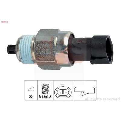 Image de EPS 1.860.142 Interrupteur, feu marche arrière Made in Italy OE Equivalent FIAT: Idea, Doblo I Cargo, Cinquecento, LANCIA: Ypsilon II, Musa