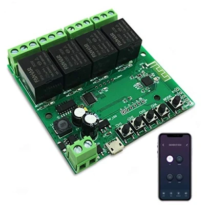 Image de Newgoal Module de relais commutateur intelligent WiFi 4 canaux, application TUYA/Smart Life pour la télécommande maison intelligente, compatible avec Alexa/Google Assistant