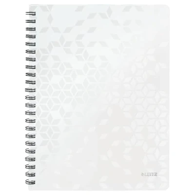 Image de Leitz, Cahier à spirales A4 PP quadrillé, 160 pages 80g/m², Leitz WOW, Blanc, 46380001
