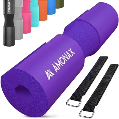 Image de Amonax Barbell squat Pad manchon Mousse à en Support de Nuque &amp; Epaules Protection pour Squats Lunges, Hip Thrusts, Haltérophilie, coussin d&#039;haltères, (Violette)