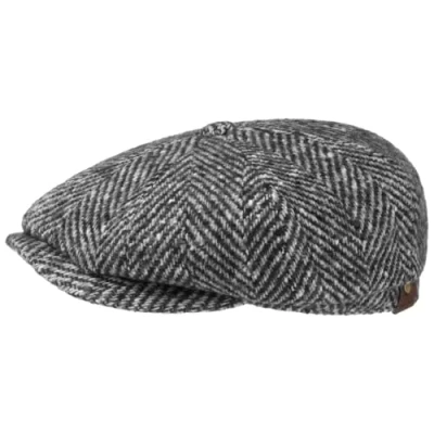 Image de STETSON Casquette Hatteras Femme/Homme Made in The EU pour l&#039;hiver Type Gavroche avec visière, Doublure Hiver Automne 57 cm Noir