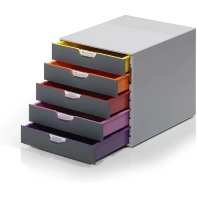 Image de Durable 760527 Varicolor 5 Modules de Classement avec Tiroirs Couleurs Assortis