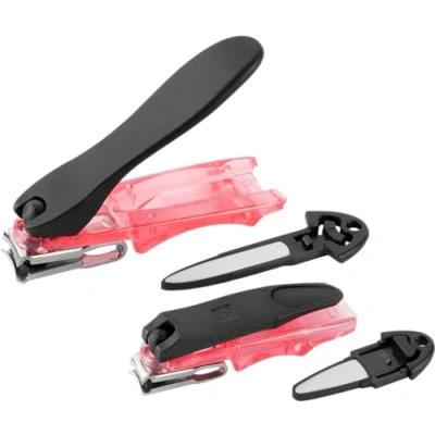 Image de ZWILLING Set de coupe ongles (2 pièces avec lame légèrement courbée et lime à intégrée, extra tranchante en 80 mm 100 mm), rouge