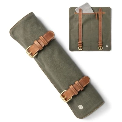 Image de Angus Stoke Sac à couteaux pour couteau de chef Grand premium avec compartiment supplémentaire et fermeture éclair roulettes Lars, Vert olive,