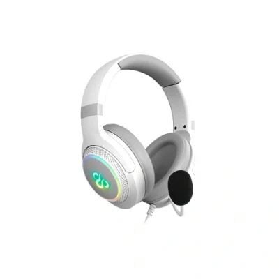 Image de NEWSKILL Casque de Jeu Filaire Sobek 7.1 Ivory, Son 7.1, USB, Suppression du Bruit, Microphone omnidirectionnel réglable, RGB, Bandeau PC/PS4/PS5/Mac/XBOX/Android, Blanc