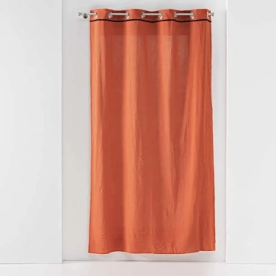 Image de douceur d&#039;intérieur, Rideau à Oeillets (135 x 240 cm) Linette Terracotta, Coton Lavé