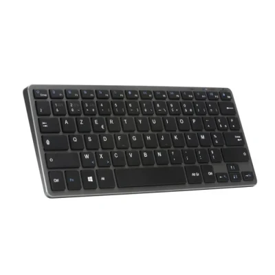 Image de Bluestork Clavier sans Fil Bluetooth, Mini Azerty Français, Léger Silencieux, Bluetooth 90h D&#039;autonomie, Rechargeable USB C, 14 Raccourcis Multimédias Noir New 2024