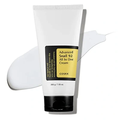 Image de COSRX Advanced Snail 92 Crème tout en un, 7,05 oz (grande taille), Gel hydratant quotidien pour le visage avec sécrétion de mucine d&#039;escargot peaux sèches, sujettes à l&#039;acné et sensibles, 200g