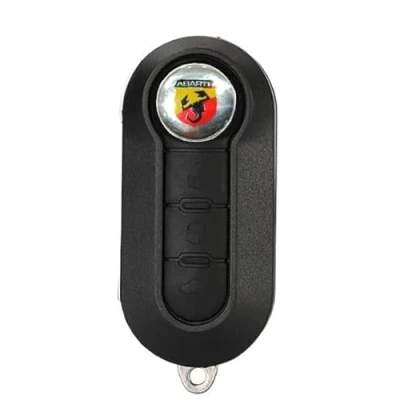 Image de Clé de rechange pour télécommande avec lame à 3 touches, compatible 500 ABARTH + logo
