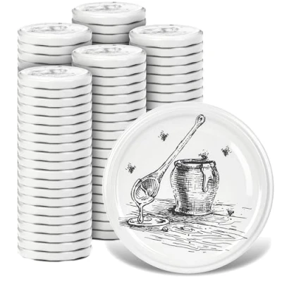 Image de KADAX Couvercle à vis fi82 mm x 100st, twist off Ensemble en métal, de rechange pour bocaux, avec 6 crans d&#039;encliquetage bocaux droits et conserve