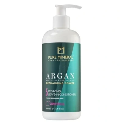 Image de Pure Mineral Conditionneur Sans Rinçage Argan Hydratation et Luminosité pour Cheveux Secs Vitamine E sulfates, parabènes, petrolates 350ml