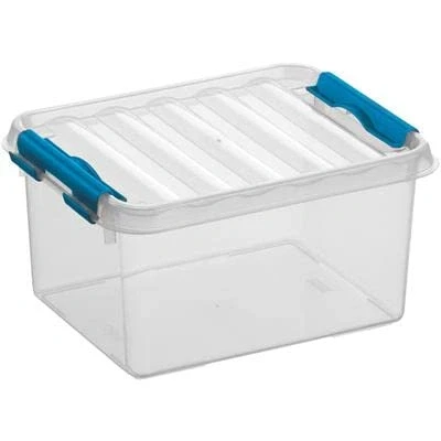 Image de 6 x Sunware Q Line Box 200 150 100 mm 2 l Transparent/Bleu