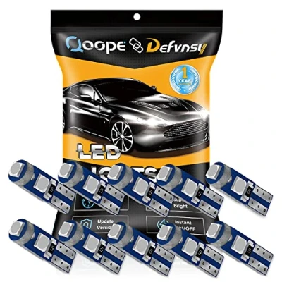Image de Defvnsy Ampoules T5 LED, Ampoule Tableau de Bord Vert 286 W3W 73 74 W1.2W 2721 2723 12V 3030 3SMD pour Intérieur Voiture LED Lampe D&#039;instrument Automatique (Pack 10)