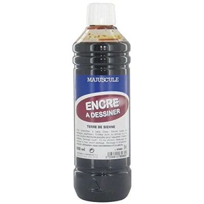 Image de Majuscule Encre À Dessiner Coloris Terre De Sienne Flacon 500 ML