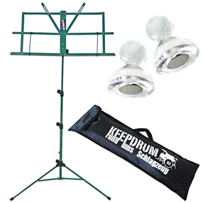 Image de keepdrum MUS2GR Pupitre de musique Vert + Sac 2 aimants