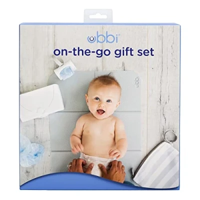 Image de Ubbi On The Go Gift Set, Baby Essentials, Includes Portable Changing Pad, Wipe Dispenser, and Bag Newborn Essential