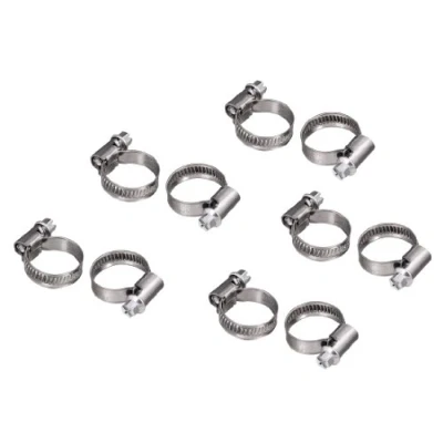 Image de Xavax colliers de serrage (jeu 10 avec entraînement par vis sans fin, plage 20 32 mm, largeur courroie 9 mm) Argent