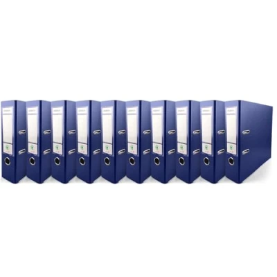Image de Netuno 10x classeur à anneaux bleu foncé A4 mécanisme 2 8cm plastique éco d&#039;école pour documents de format levier bureau