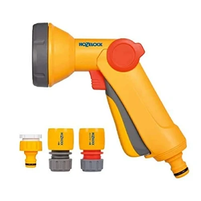 Image de HOZELOCK Kit Pistolet d&#039;Arrosage Jet Douche Rose Gun Ø 12,5mm 15mm (1/2&quot; 5/8&quot;) : Complet, Nécessaire de Connections, 1 Douchette, Connecteur Aquastop [‎2353 6000]