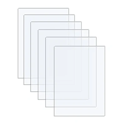 Image de Langaelex 6 pièces 180 x 130 1mm Plaque Acrylique Transparente Plexiglas Transparent pour le Remplacement du Verre Cadre Photo, l&#039;affichage des Projets, la Peinture (5 * 7 pouces)