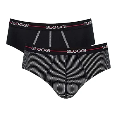 Image de Sloggi 2ER PACK Start BOX Slip, Homme, Taille: XL, Schwarz dunkelgrau