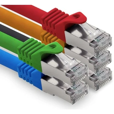 Image de freiwerk 0,5 m 5 couleurs 02 Cat.7 Câble réseau LAN Ethernet s FTP LSZH PIMF 10 Go RJ45 Fiche Cat6a