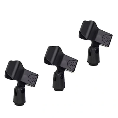 Image de Pince Micro, 3 Pièces Support Universel de Microphone Clip Qualité à Ressort pour Pied Micro Ammo