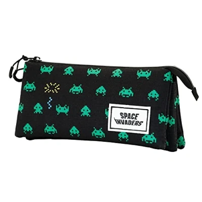 Image de Karactermania Space Invaders ARMY Triple Large Trousse pour enfants, Taille: One Size, Black