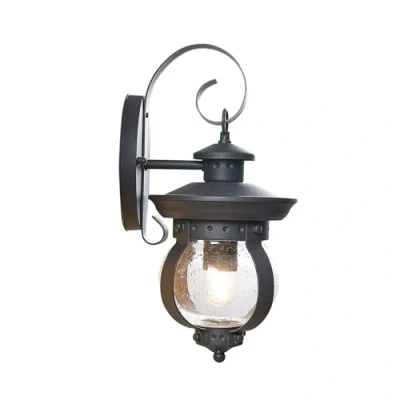 Image de Lindby Applique Exterieur Farley à intensité variable (Antique, Classic) en Noir Métal (1 lampe,à E27), Murale Exterieur, Luminaire Lampe Jardin, Eclairage
