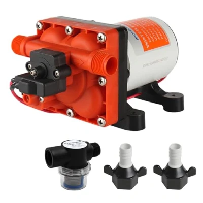 Image de Seaflo Pompe à membrane série 42 avec dérivation pour vélo réduit 12 V/24 V 3,0 GPM 55 PSI (12 V)