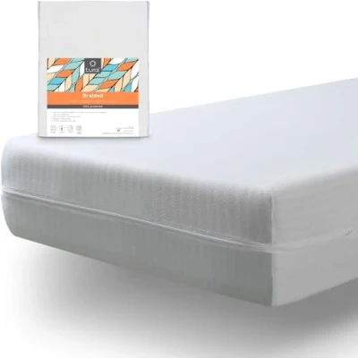 Image de Tural Housse de Matelas 80x190/200 cm Elastique et Résistant avec Fermeture Éclair Certifié Oeko TEX Réglable Blanc