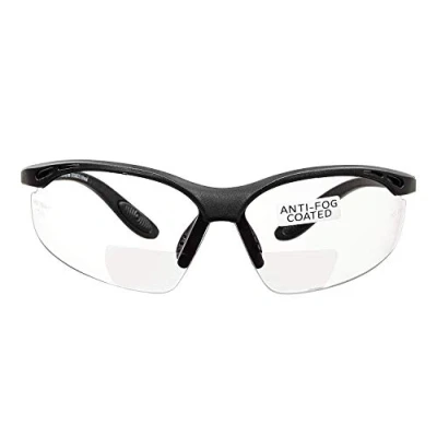 Image de voltX &#039;CONSTRUCTOR&#039; Lunettes de sécurité lecture BIFOCALES avec Cordon doté d&#039;un arrêtoir/Lunettes cyclisme Reading Safety Glasses (TRANSPARENTES dioptrie +3.5) Certifiées CE EN166F