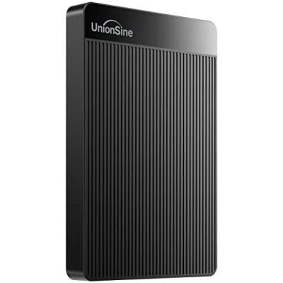 Image de UnionSine Disque Dur Externe Portable 2To Ultra Mince 2.5&quot; USB 3.0, SATA, Stockage HDD pour PC, Mac, Ordinateur de Bureau, Portable, Wii U, Xbox, PS4 (Noir) HD2510