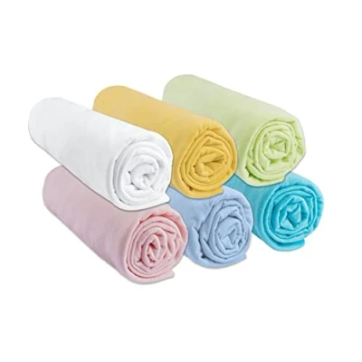 Image de Lot de 6 Draps Housse 50x100 Berceau Lit Bébé 100% Coton Jersey Multicouleur Extensible &amp; Respirant Sommeil sain Marque Easy dort Oeko Tex Fabriqué en Europe (50x100)