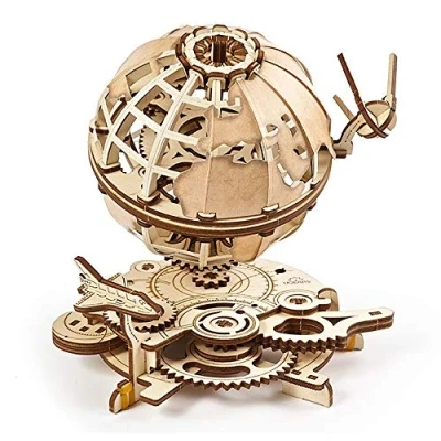 Image de UGEARS Globe Puzzle éducatif en bois auto assemblage mécanique modèle 3D bricolage casse tête