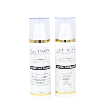 Image de LUTTMANN® Natural Hair Shampoo + Balsam Set 200 ml chacun perruques de remplacement soin intensif pour en cheveux naturels, postiches et extensions