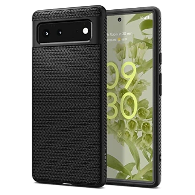 Image de Coque Google Pixel 6 Silicones et TPU (doux) Spigen silicone/Coque Étui téléphone Noir Shockproof