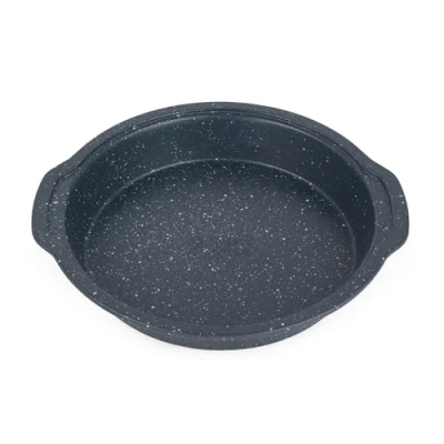 Image de Russell Hobbs RH00995EU Nightfall Stone Moule à Manqué Rond en Acier Carbone, 26 cm Plat four pour Gâteau/Tarte/Quiche, Sans PFOA, Passe au jusqu&#039;à 220C, Marbre Bleu