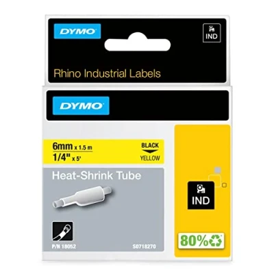Image de Dymo 18052 (S0718270) (6 mm) Noir sur jaune Ruban