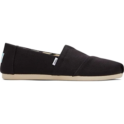 Image de TOMS Femme Alpargata Semelle de Mocassin, Black Wide Recycled Cotton Canvas, 47 EU Large