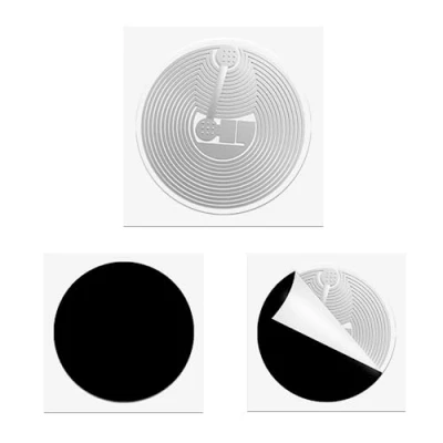 Image de 20PCS Autocollants Tag NFC, Noir NFC 215 étiquettes Collant Programmable NTAG215 Petit Autocollant 25mm, Mémoire 504 octets pour iPhone Android et tous les appareils compatibles