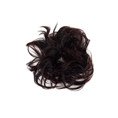 Image de Postiche : chouchou élastique pour queue de cheval ou chignon en fibres synthétiques, châtaigne/châtain foncé YZF 3054HT 2T33